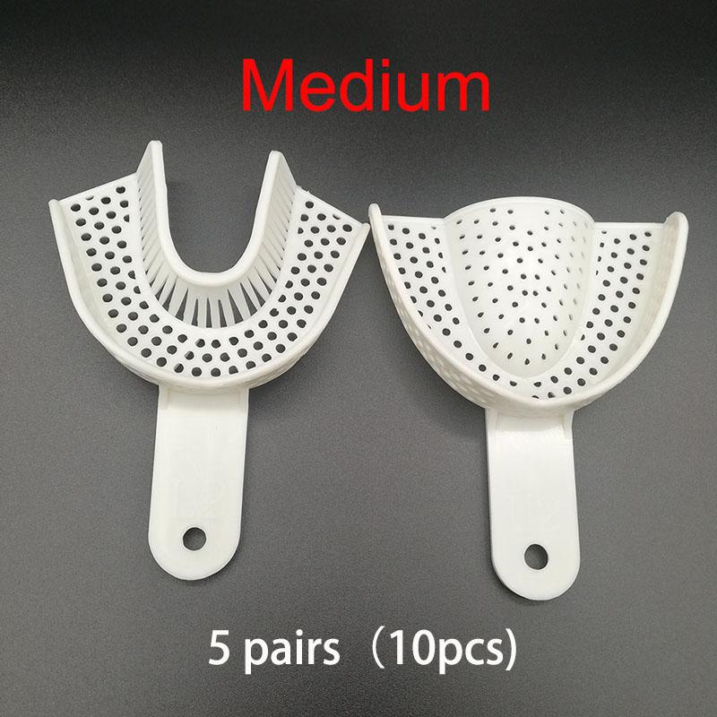 10Pcs Dental Impression Plastic Trays Without Mesh Dentist Tools Teeth Holder Trays Dentistry Lab Material