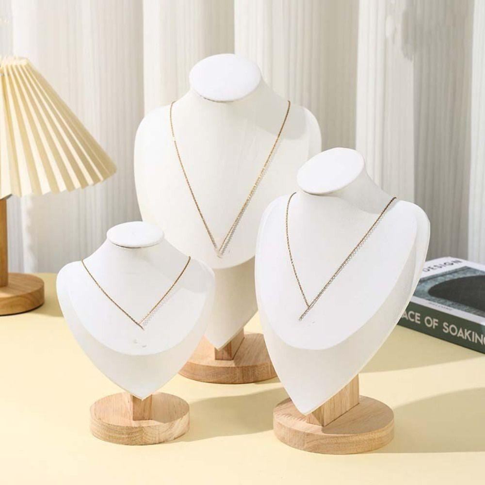 Новая замшевая стойка для хранения украшений Деревянная витрина для демонстрации ожерелий 3D модель для демонстрации Ожерелье