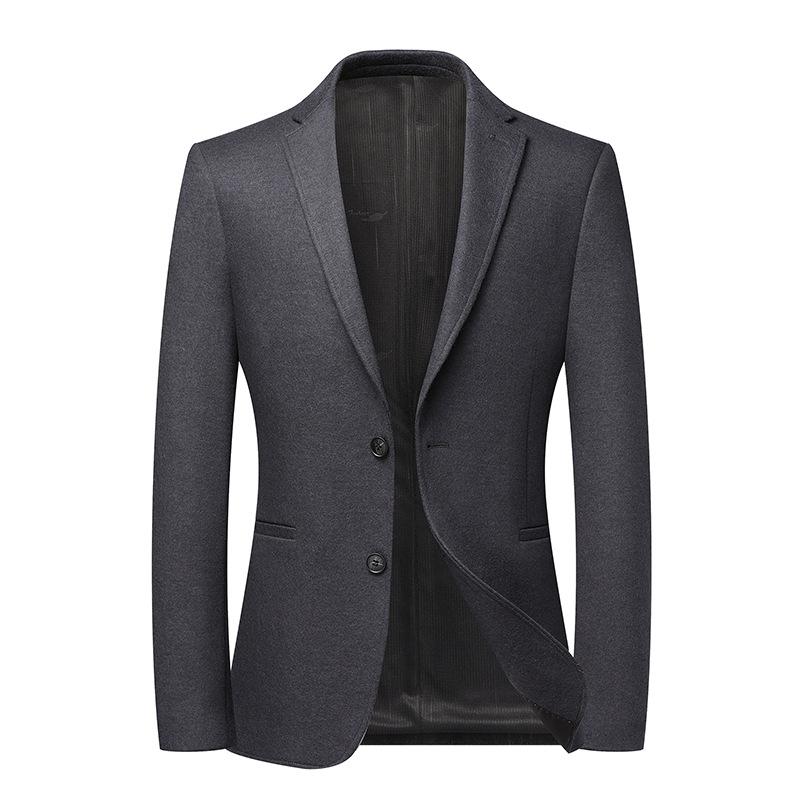 Осенне-зимний новый шерстяной костюм мужской однотонный тонкий молодежный повседневный маленький костюм куртка Nizi мужская одежда