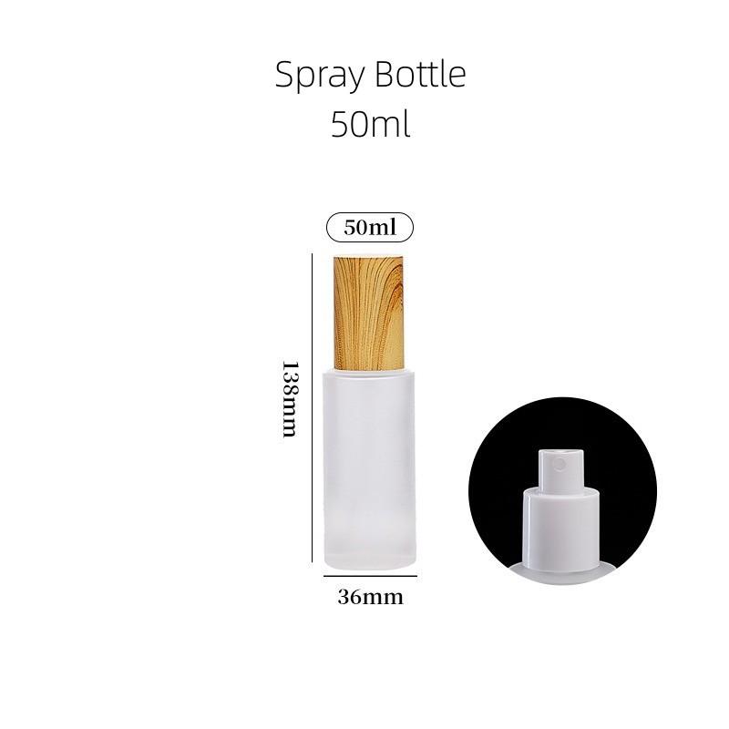 20/30/50/100 мл деревянный распылитель из матового стекла, новый дозатор для жидкого лосьона, многоразовый тонкий туман, пустой контейнер для косметики