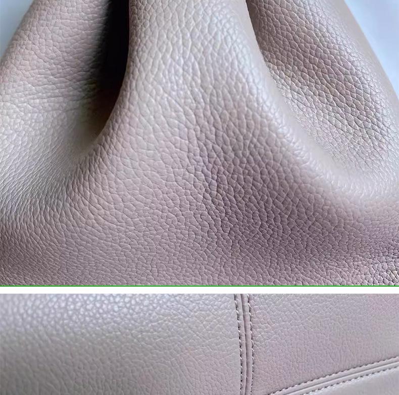 French Luxury Genuine Leather Dumpling Handbag - Retro European & American Design