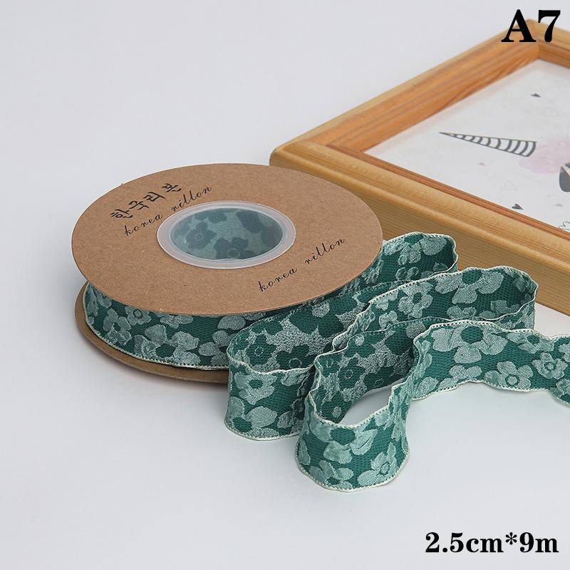 Тисненые Цветочные Кружевные Полиэстеровые Ленты Для DIY Упаковки Коробок Аксессуары Рукоделие Банты Для Волос Свадебный Декор Для Шитья