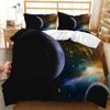 Space Galaxy Duvet Cover Set Polyester Comforter Cover With Pillowcase Queen Full King Twin Size For Kids Boys Girls Bedding Set