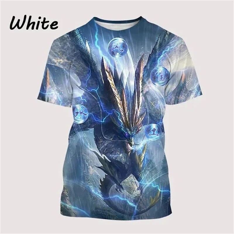 Dragon 3d Printing Men's T-shirts Street Hip-hop Funny Fashion Cool Top Casual Fashion Trend Personality Trendy Unisex Tees Tops
