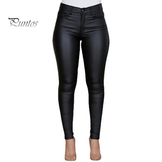 Леггинсы из искусственной кожи на пуговицах и молнии, женские брюки средней посадки с карманами, однотонные облегающие брюки небольшого кроя, брюки-карандаш
