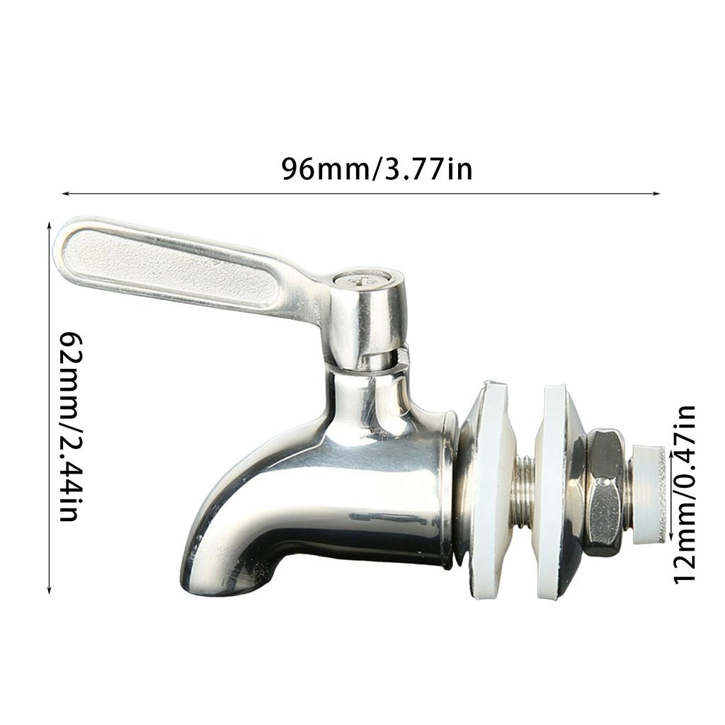 Кран-дозатор для напитков из нержавеющей стали 12 мм Легкая установка Кран для напитков Простая установка для бочек с соком и вином