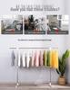 Двухъярусная телескопическая сушилка для одежды: Уличная/Внутренняя, Выдвижная, Мобильная, Одностоечная вешалка