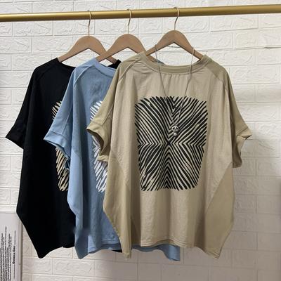 Женская одежда больших размеров с принтом, уличные повседневные футболки с круглым вырезом и коротким рукавом, свободные винтажные топы, летние футболки в стиле Харадзюку