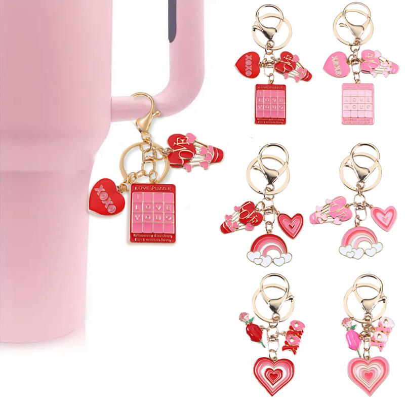 Женские и женские брелоки для ключей, держатели, украшения ко Дню святого Валентина, модные сумки в форме сердца, подвески, подарочные аксессуары