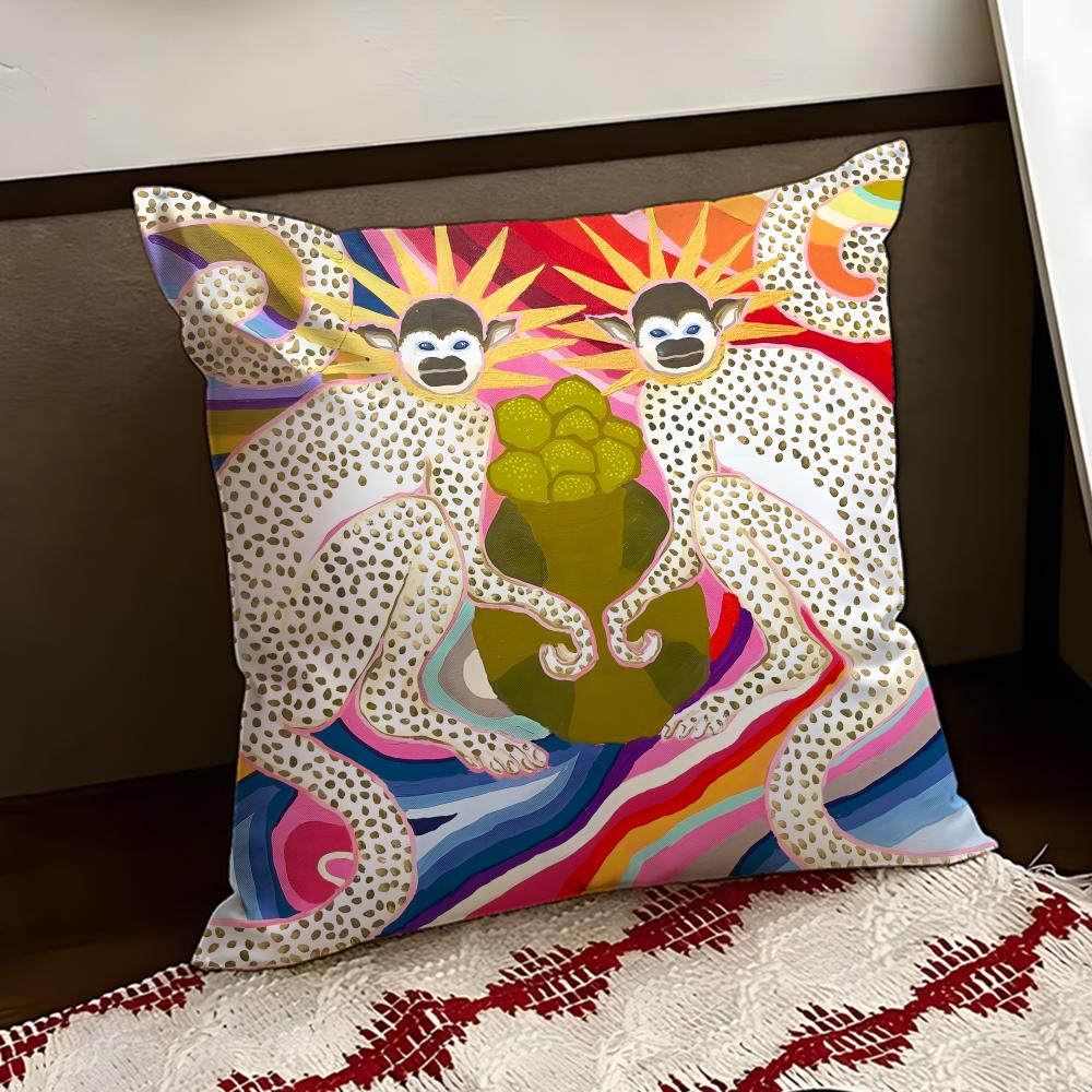 PPaige GGemmel MMonkey Cushion Cover Reversible Soft Durable Pillow Cover Home  Car MultiScene Use for Daily Comfort