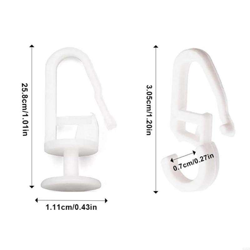 Комплект для установки штор 62KD с 50 белыми глайдерами для карниза, складным крючком и 50 S-крючками для домашнего декора