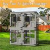 4-Tier Large Outdoor Cat Catio, Cat Enclosure with Wheels, Waterproof Roof, 4 Doors & Resting Box, Grey/Black