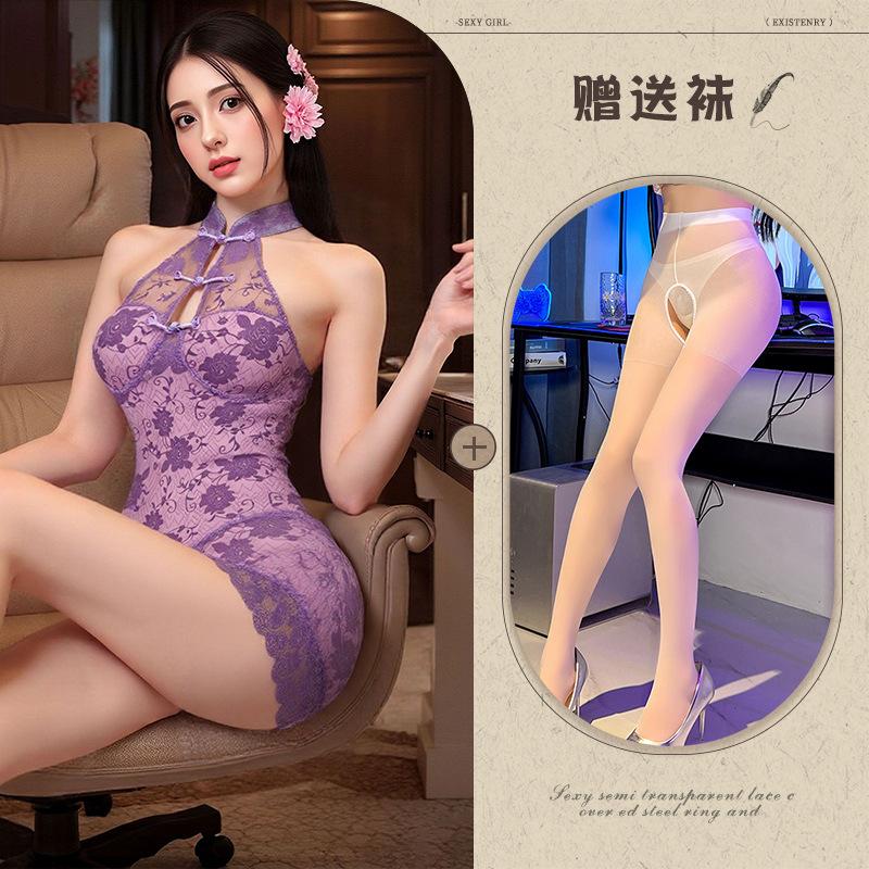Yetingxiang новый китайский воротник-застежка кружевное ципао прозрачная соблазнительная юбка-карандаш сексуальное нижнее белье