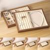 Walnut Wood Wooden Jewelry Display Tray Velvet Lining High-end Jewelry Box Dressing Table