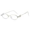 Y2k Rhinestone Sunglasses Bling Anti-Blue Light Spectacles Simple Oval Women Eyewear  Outdoor