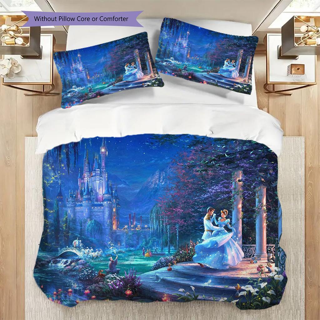 Castle Night Fantasy Threepiece Set 1 Duvet Cover 2 Pillowcase Without Core Soft And Comfortable Bedding Set Duvet Cover And Pillowcase