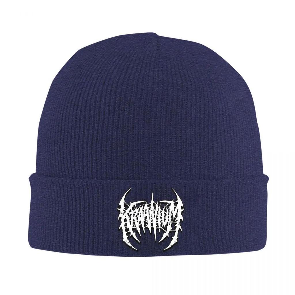 Вязаная шапка Kraanium Merch Женская Унисекс Шапка-бини Зимние шапки Акрил Мозговая Инкубация Брутал Дэт-метал Шапка-дыня