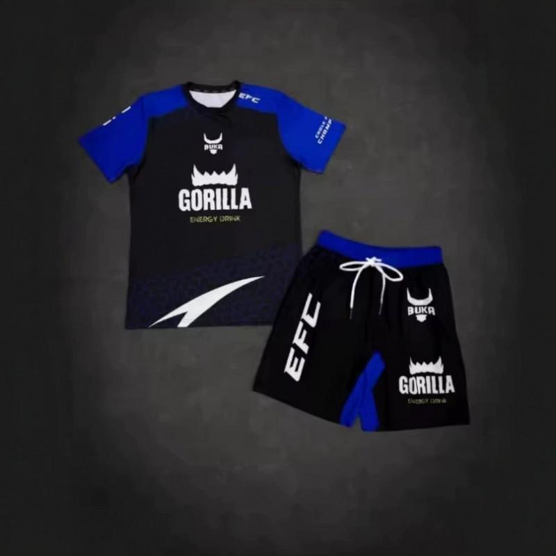 Men Women Breathable Boxing Fitness Training Set Short Sleeve T-Shirt Shorts Sportwear Lightweight Gym Workout Outfit