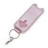 Women Portable Mini Lipstick Bag Keychain PU Leather Lip Gloss Bag Case For Travel