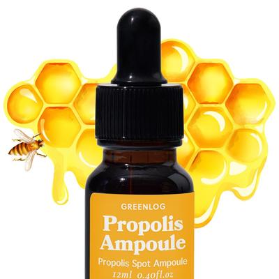 Ампула Green Log Propolis, фолликулит, прыщи, подбородок, успокаивающая сыворотка, экстракт эссенции, сделано в Австралии, 12 мл, 1 шт.