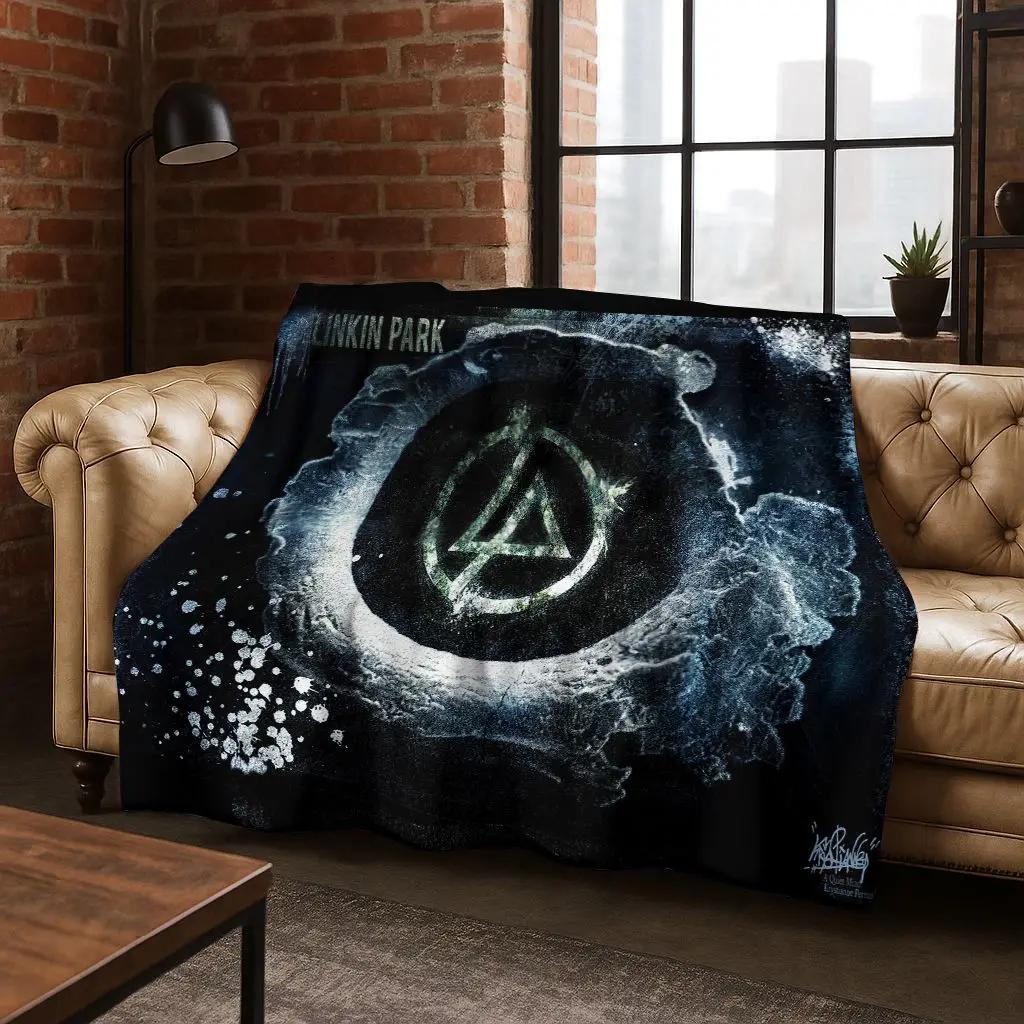 Классическое одеяло из фланели с логотипом L-Linkin Park, арт рок-группы, уютное мягкое покрывало для дома, спальни, кровати, дивана, пикника, подарок для ребенка