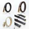 Unique Korean Style Womens Black Pu Belt Retro Simple Fashion Accessory For Use Everyday