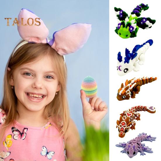 3D-печатное яйцо дракона, красочное яйцо с драконом внутри, шарнирная фигурка дракона, гибкая игрушка-фиджет для детей, наполнители для пасхальной корзины