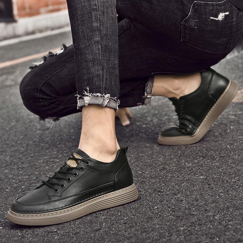 Italian Genuine Leather Casual Shoes Men's Lace Up Oxford Shoes Office Men's Dress Shoes