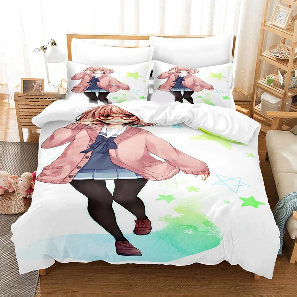 Аниме Beyond the Bound Mirai Kuriyama Комплект постельного белья для мальчиков и девочек Twin Queen Size Пододеяльник для детей и взрослых Домашний текстиль