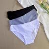 3 шт. женское нижнее белье со средней талией, трусы, нижнее белье, большие трусики для девочек, однотонные трусы
