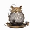 Bird Feeder Outdoors Iron Cat Shape Food Holder Cute Gift Garden Yard Decoration