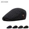 Men's Forward Hat Autumn and Winter Fleece Warm Beret Casual Fashion Cap British Newsboy Hat