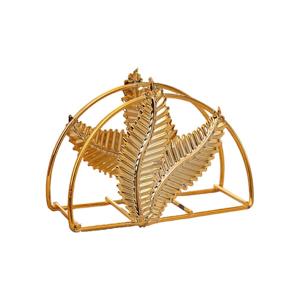 Modern Luxury Golden Metal Napkin Serviette Holder Dispenser Rust Resistant Paper Tissue Rack Home Party Table Decoratioon