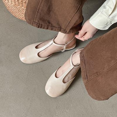 Огромные удобные~ Ретро круглый носок T-образные туфли Мэри Джейн с Т-пряжкой с открытой союзкой на низком каблуке с сумкой на носке женские повседневные