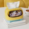 Cute Dopamine Desktop Tissue Box Plastic Multi-functional Tissue Storage Box Decorative Stable Phone Stand Holder Office