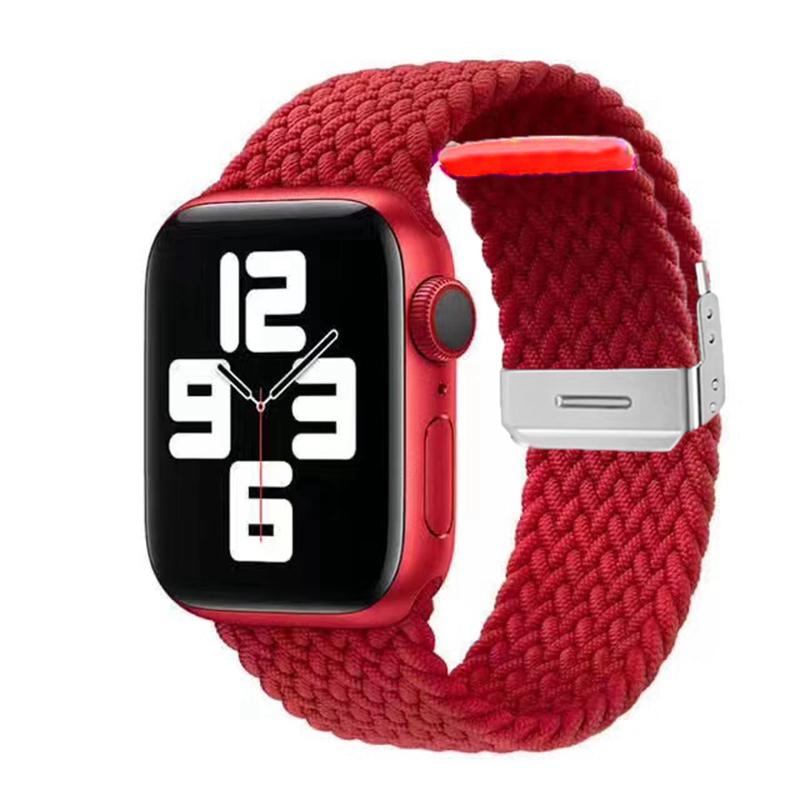 Nylon Fabric Band for Apple Watch Series 8 7 6 SE 5 4 3 38 40mm 42mm 44mm 41MM 45MM 49 Ultra Braided Solo Loop Strap for Iwatch