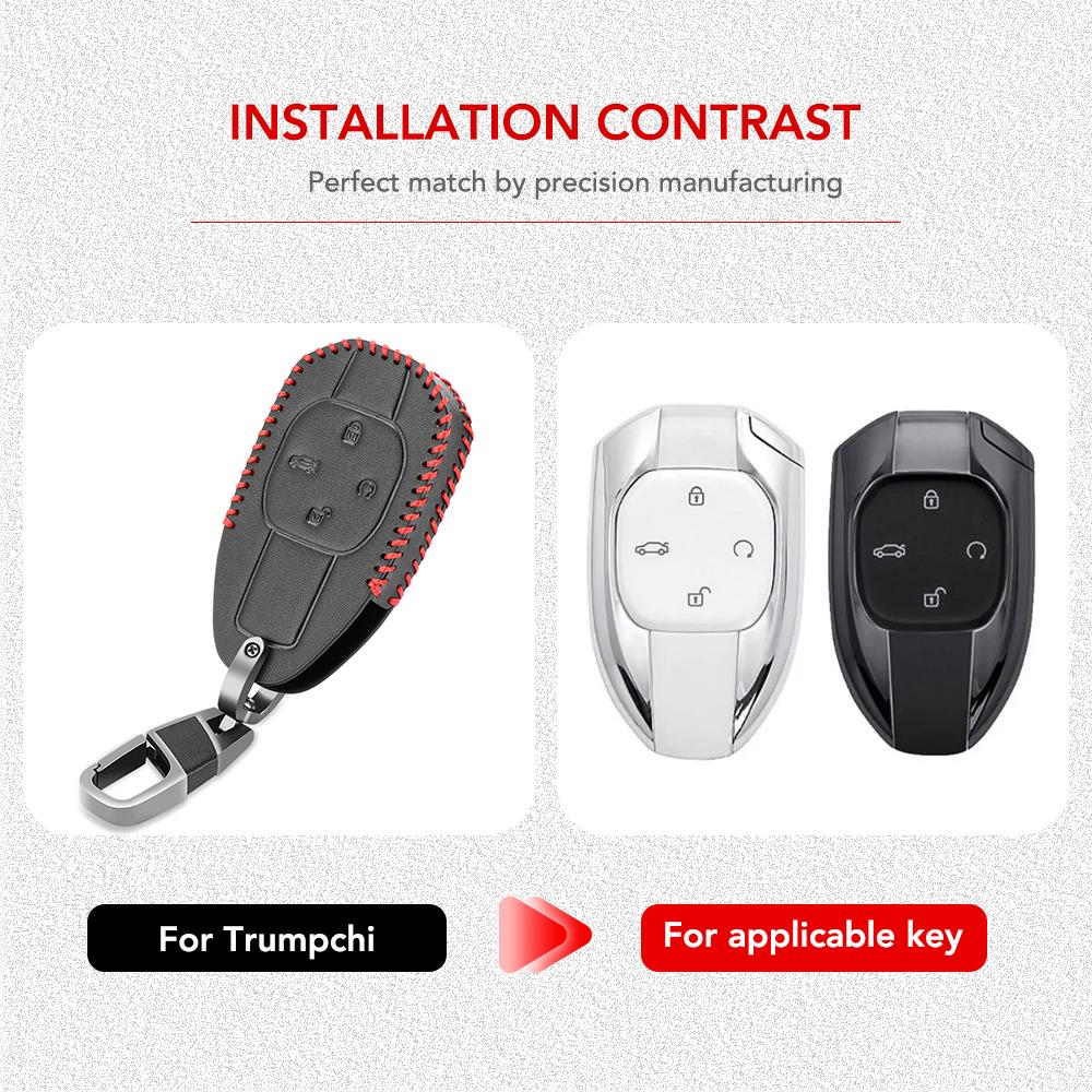 Кожаный чехол для автомобильного ключа, чехол для брелока, чехол для ключей для GAC Trumpchi 2021 Empow J11 J12 J13 J14 J15 J16 GS8 2023, брелки