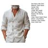 Fall Spring Men Shirt Double-breasted Stand Collar Cardigan Long Sleeves V Neck Loose Mid Length Casual