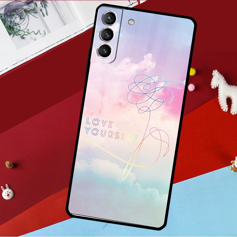 Чехол 'Люби себя' с цветком K-pop для Samsung Galaxy S20 FE S21 FE S22 S23 Ultra Note 20 S9 S10 Note 10 Plus Задняя крышка