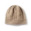 Ladies' Winter 100% Cashmere Thickened Twisted Flower Flanged Knitted Hat Couple'S Outdoor Fashion Warm Ear Protection Hat