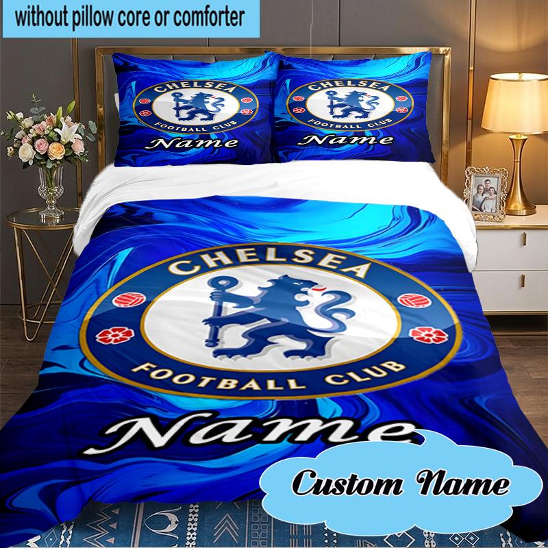 Custom Name House Chelsea Bedding Set 3pcs, Bedding Set Including 1pc Duvet Cover And 2pcs Pillowcases for Bedroom, Dormitory Gift