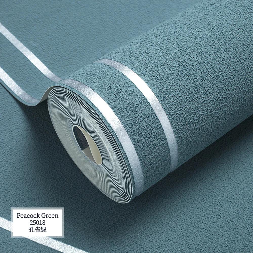 Nordic Imitation Deer Skin Velvet Double Stripe Wallpapers Bedroom Living Room Non Woven Fabric Home Decoration Wallpaper