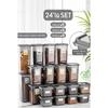 24-Piece Mega Set Pino Square Food Storage Container Set Anthracite 8x(0.50 LT-1.10 LT -1.70 LT) Tagged