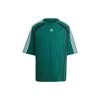 Originals Trefoil Three-Stripe Logo Embroidered Loose Fit Crewneck T-Shirt Men Tops Green IW3638