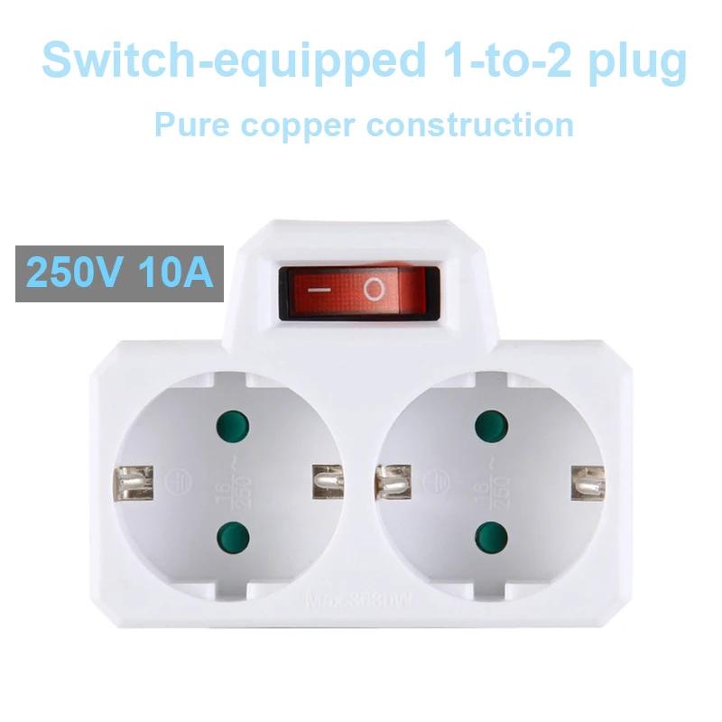 Розетка питания ЕС Европейский стандарт Конвертер Удлинитель Розетка питания 2-контактная вилка Испания Германия AC Конвертер Адаптер Для домашнего использования