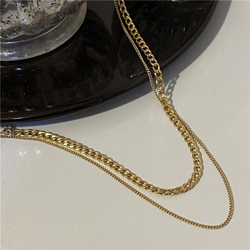 Нержавеющая сталь новый панк хип-хоп 2 слоя геометрический куб звено ожерелье для женщин подарок тренд чокер модные ювелирные изделия вечеринка