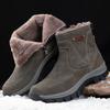 Snow Boots Men's Fur Integrated Men's Shoes Waterproof and Non-slip Thickened Wool Boots Large Size Winter Cotton Shoes Men's Warm