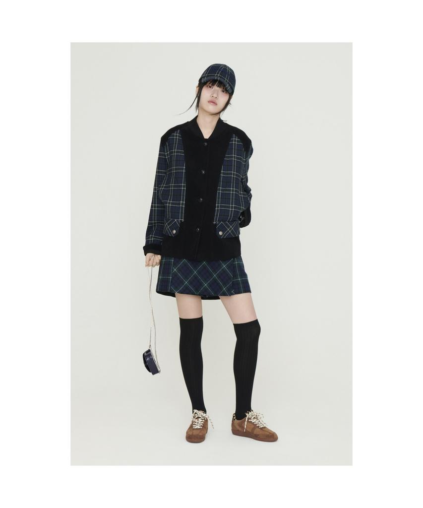 Lucky Chouette Corduroy Mix Neck Ribbed Check Jumper (Multi Color) Lfuas25250Xxx