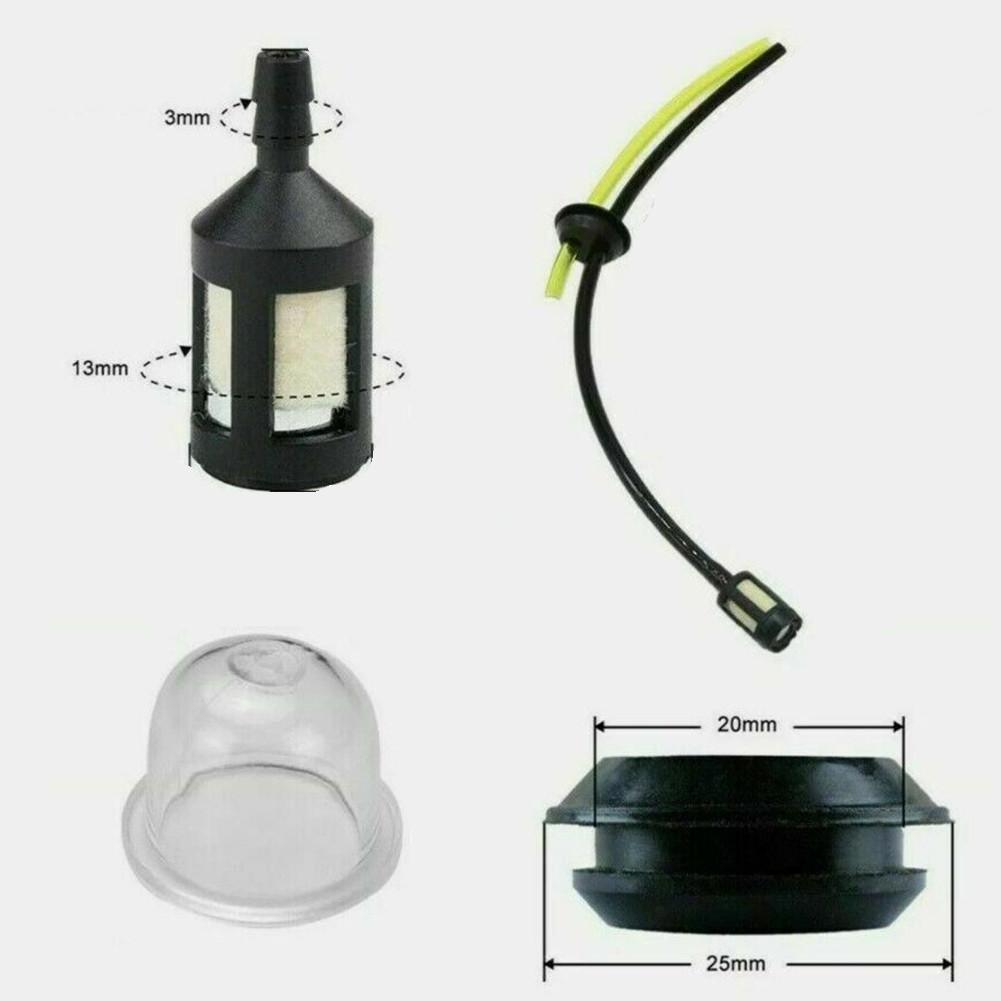 Топливный шланг Трубка Фильтр для подкачки Совместим с Кусторезом Бензопилой Бензиновым 3 мм Внутр. Диаметр 5 мм Внеш. Диаметр 21 см Основная трубка 10 см Обратный шланг