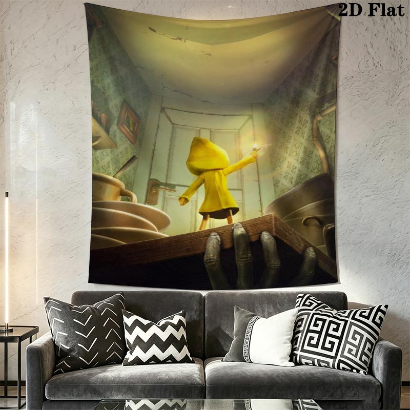 Little Nightmares Настенный Гобелен Эстетичный Настенный Подвес Печатная Тканевая Покрывало Декоративные Гобелены для Спальни Гостиной Домашний Декор